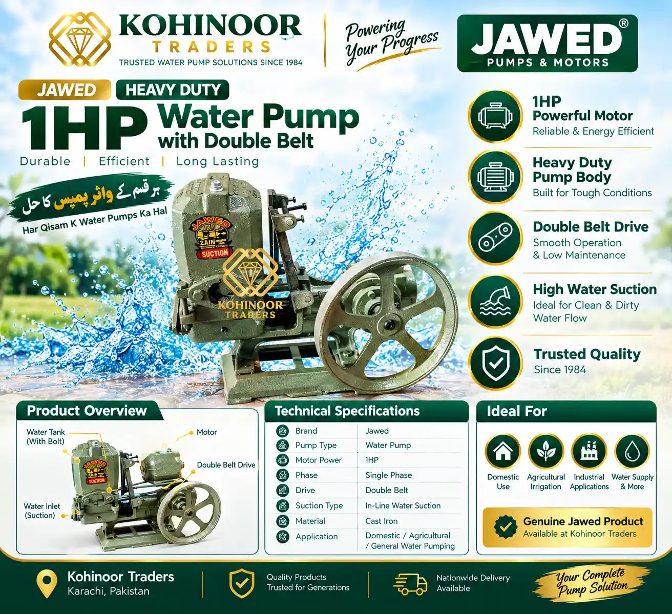 Jawed GD32000 1HP water suction pump